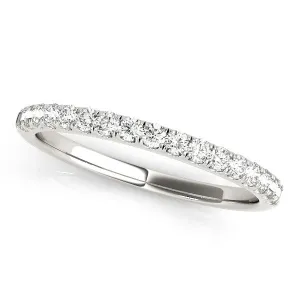 14k White Gold Diamond Scallop Setting Wedding Band (1/3 cttw)-rxd88655y28bt