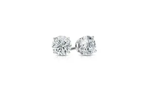 14k White Gold Plated 0.50 ct Round White Cz Stud Earrings