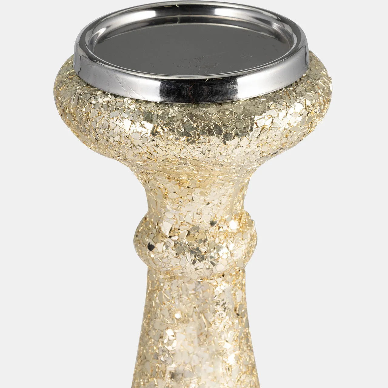 15" Plum Crackled Candle Holder