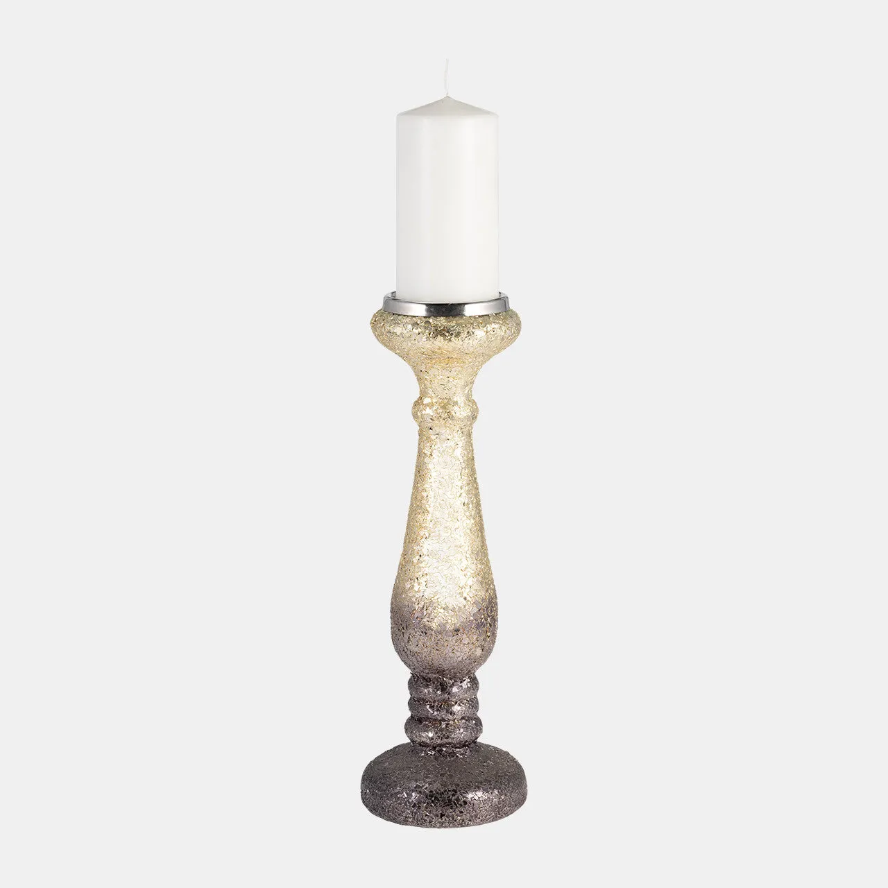 15" Plum Crackled Candle Holder