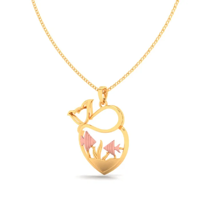 18k Fish Bowl Shape Gold Pendant With Yellow Gold Elements From Online Exclusive Collection
