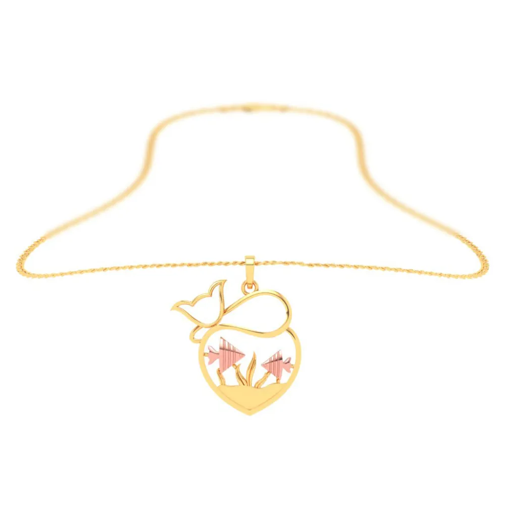 18k Fish Bowl Shape Gold Pendant With Yellow Gold Elements From Online Exclusive Collection