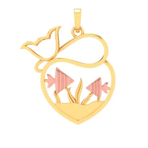 18k Fish Bowl Shape Gold Pendant With Yellow Gold Elements From Online Exclusive Collection