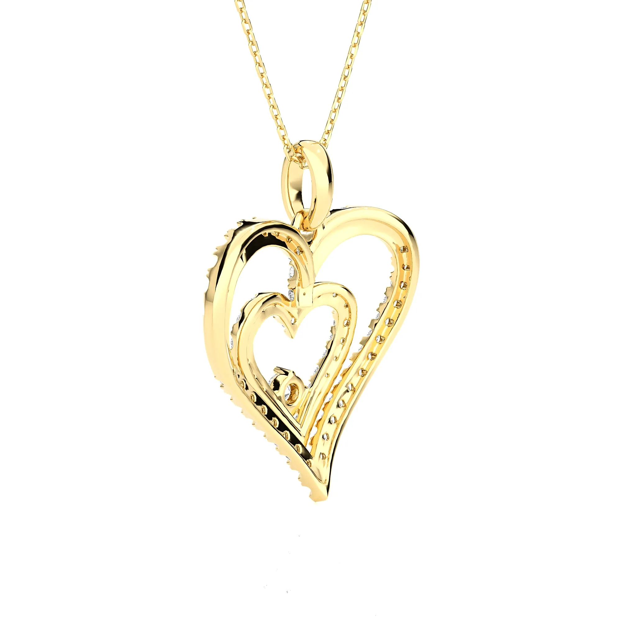 4 5/8  ctw Round Lab Grown Diamond Heart Pendant