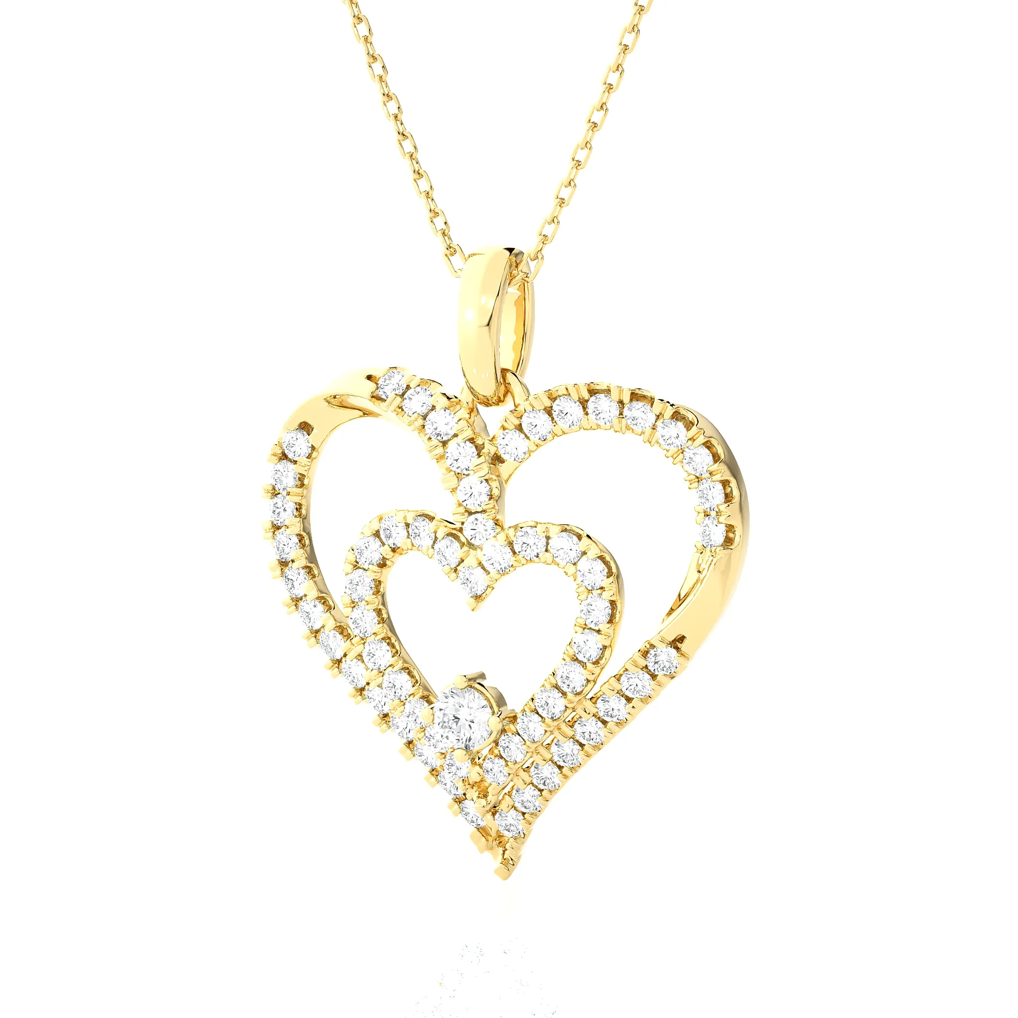 4 5/8  ctw Round Lab Grown Diamond Heart Pendant