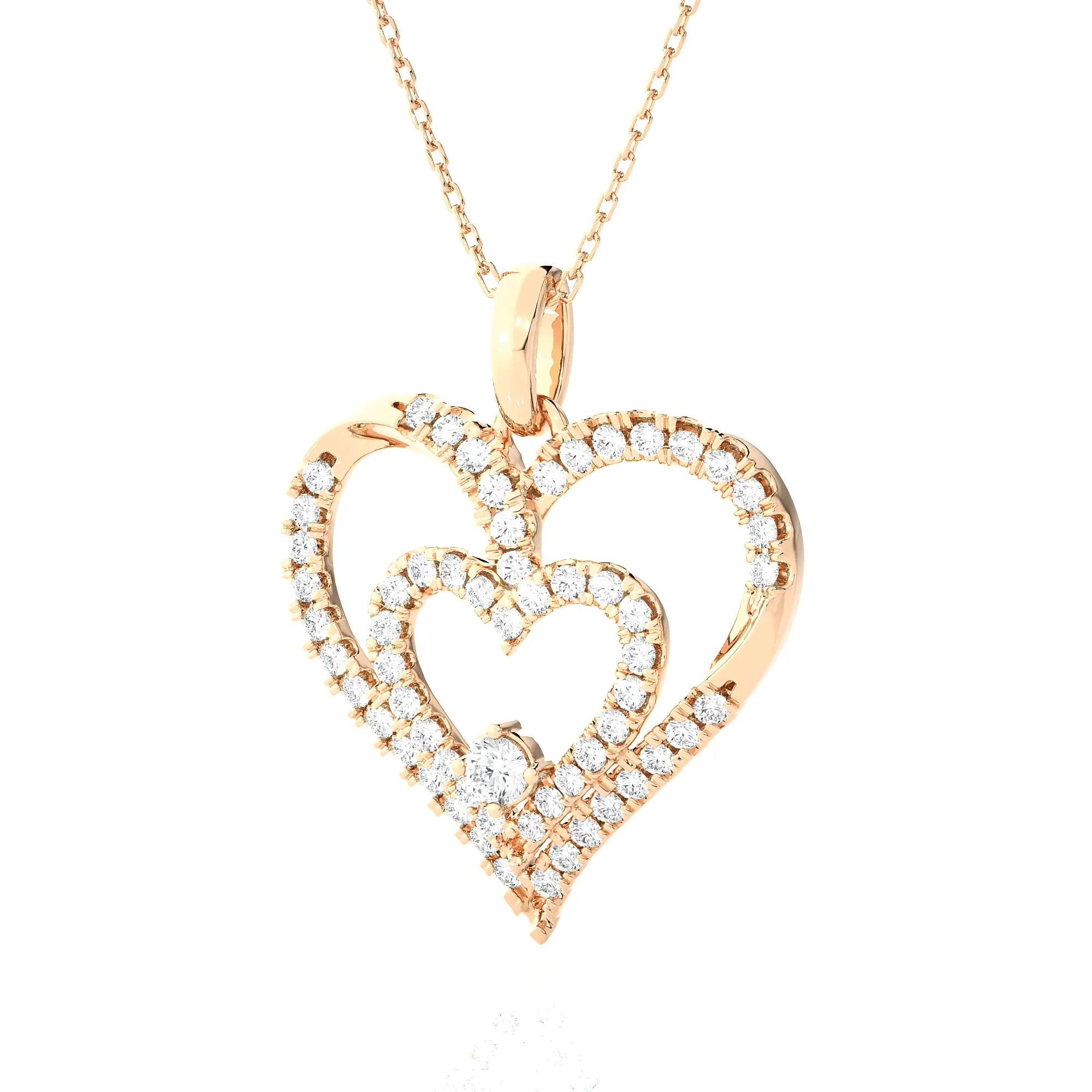 4 5/8  ctw Round Lab Grown Diamond Heart Pendant
