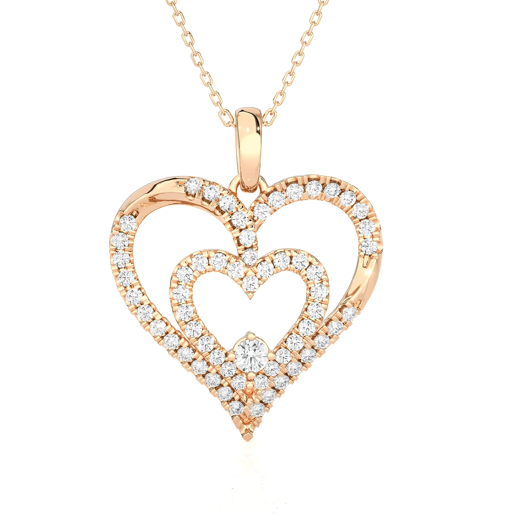 4 5/8  ctw Round Lab Grown Diamond Heart Pendant