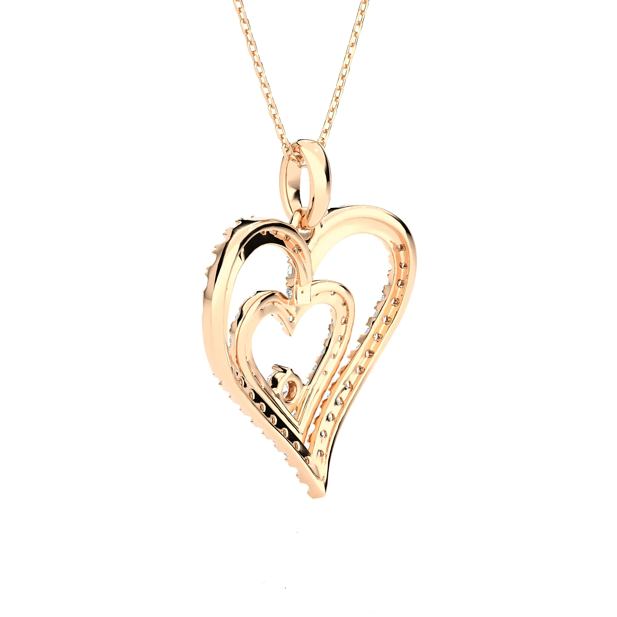 4 5/8  ctw Round Lab Grown Diamond Heart Pendant
