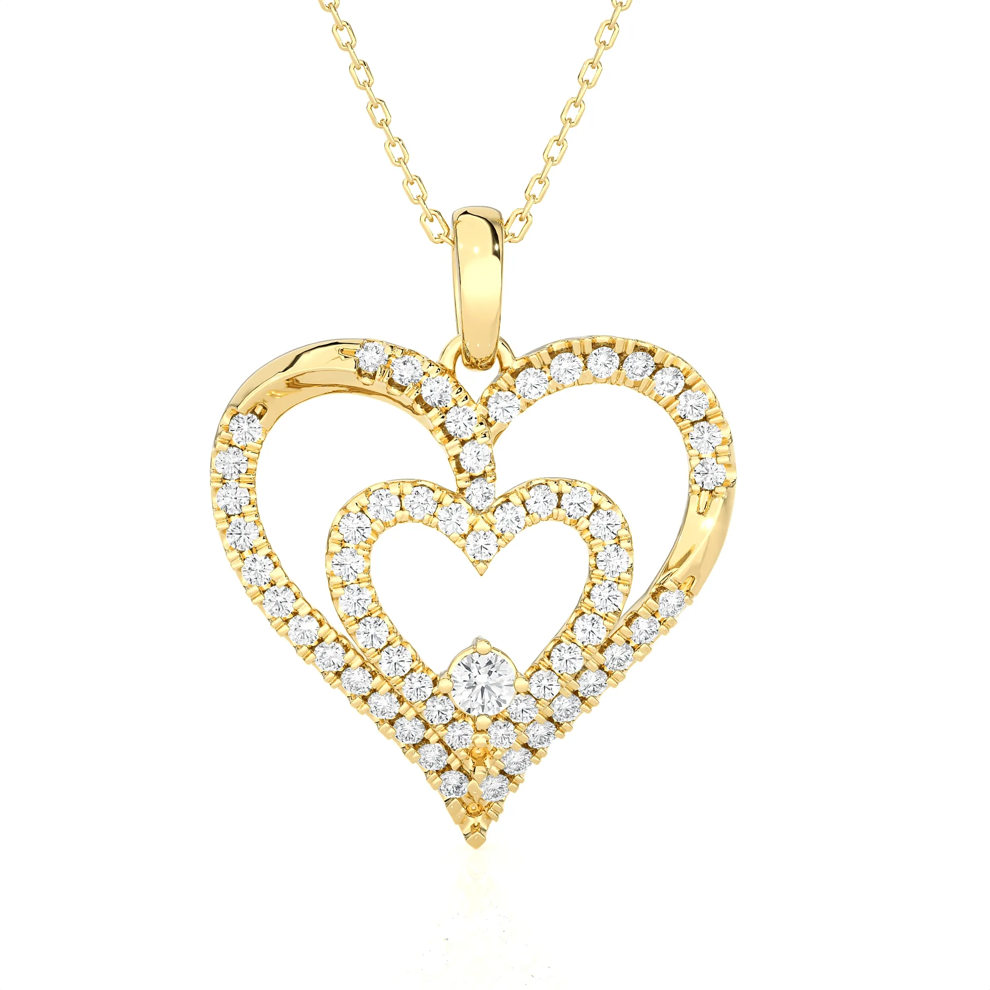 4 5/8  ctw Round Lab Grown Diamond Heart Pendant