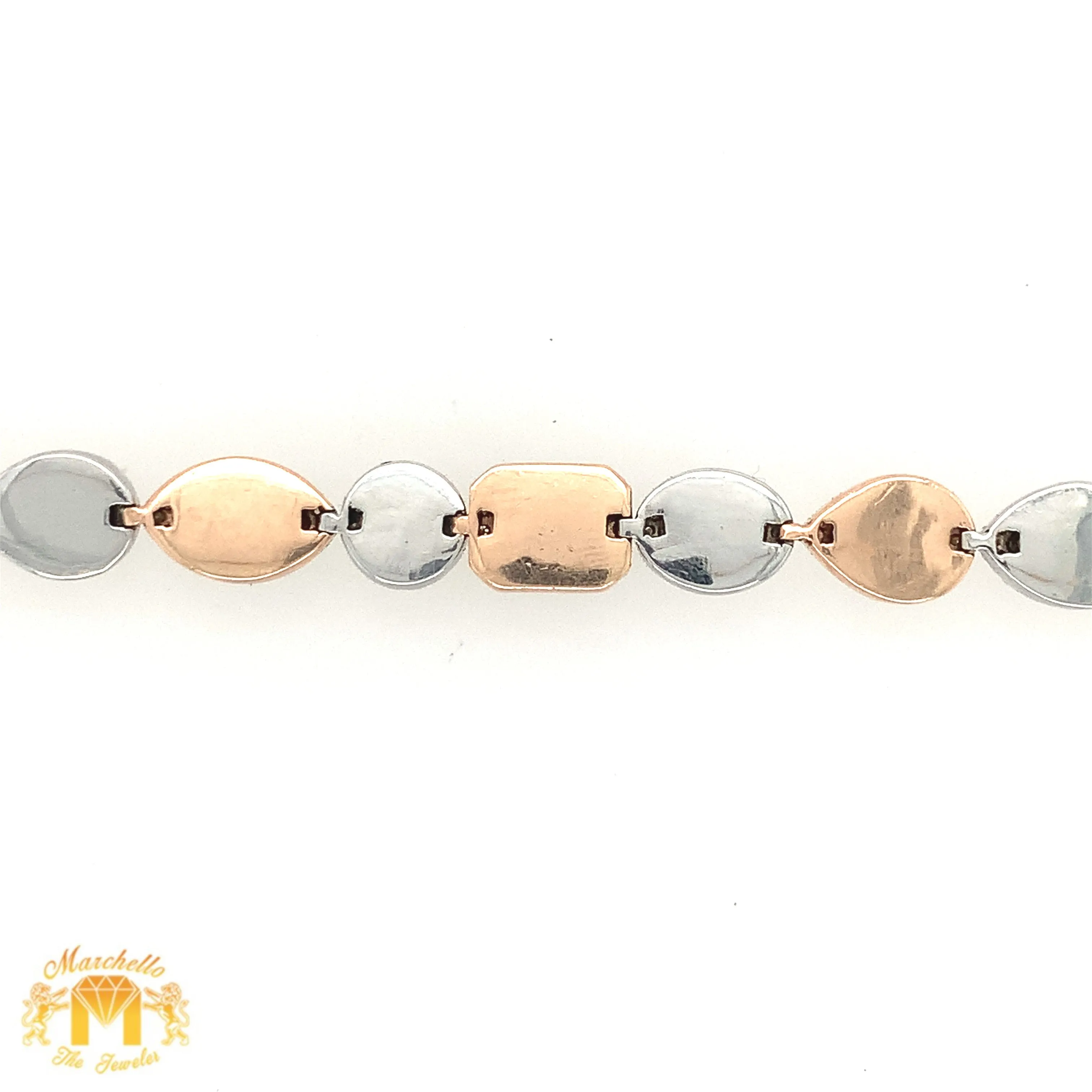 4.74ct Diamond 14k Gold 7.6mm Fancy Ladies' Link Bracelet