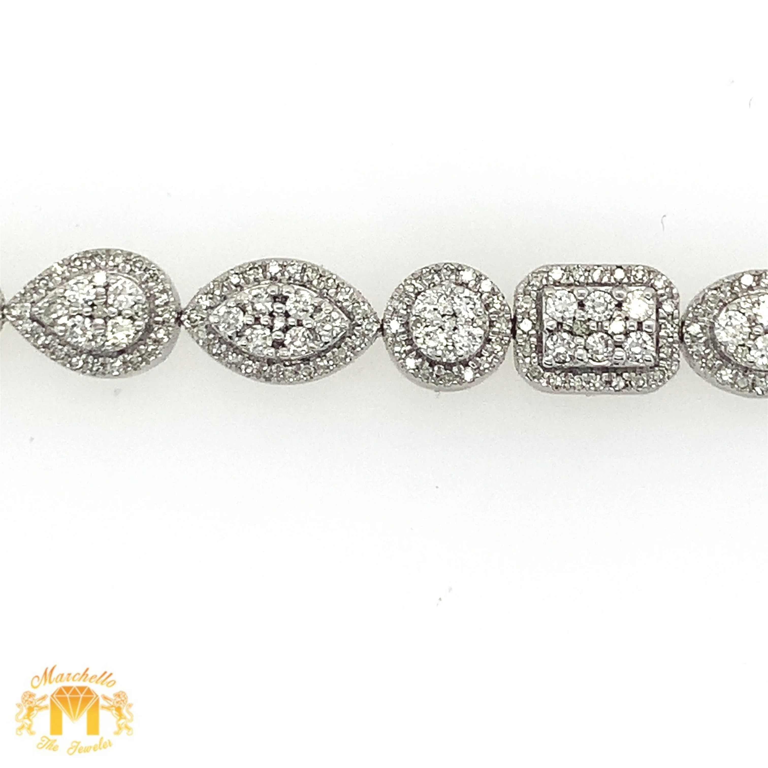4.74ct Diamond 14k Gold 7.6mm Fancy Ladies' Link Bracelet