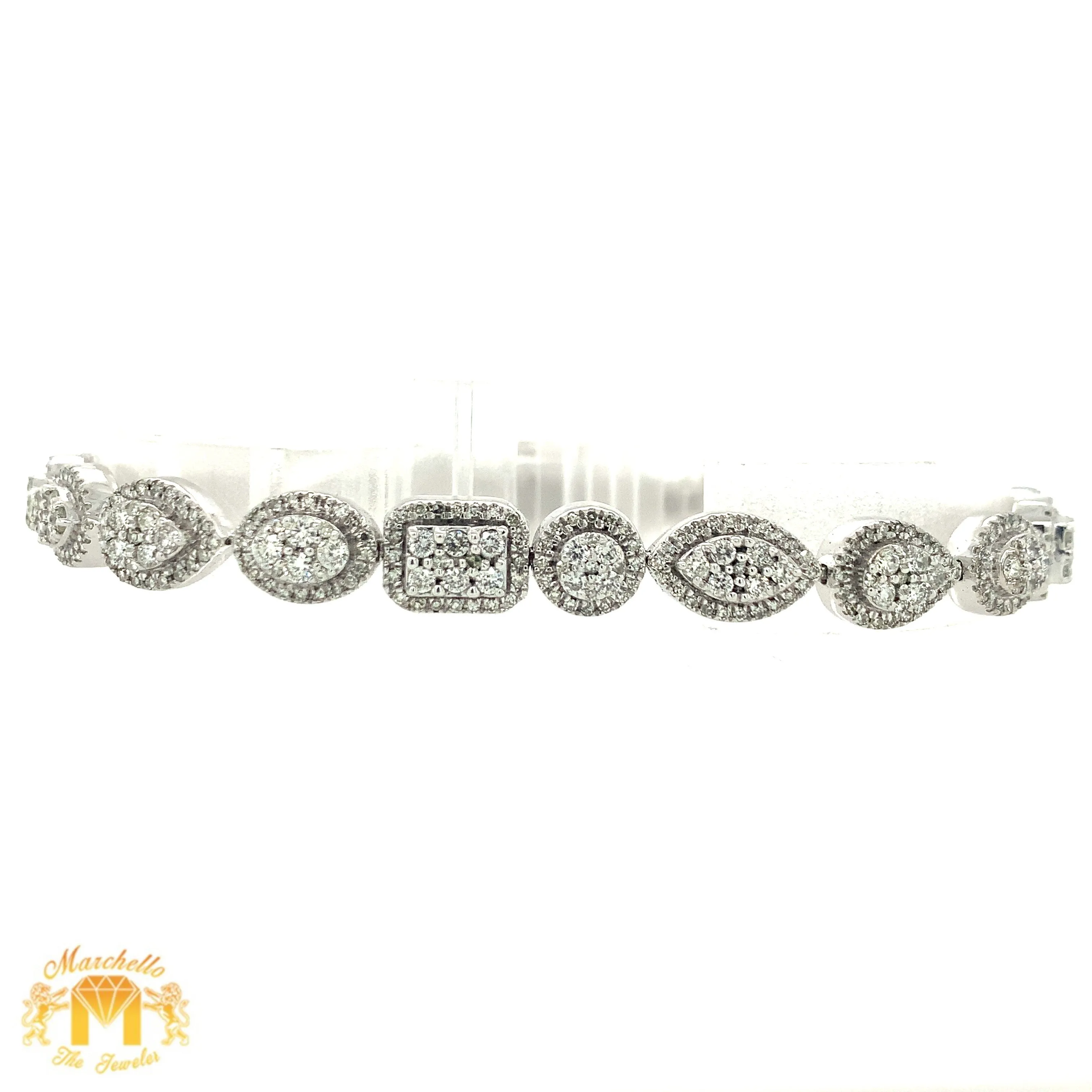 4.74ct Diamond 14k Gold 7.6mm Fancy Ladies' Link Bracelet