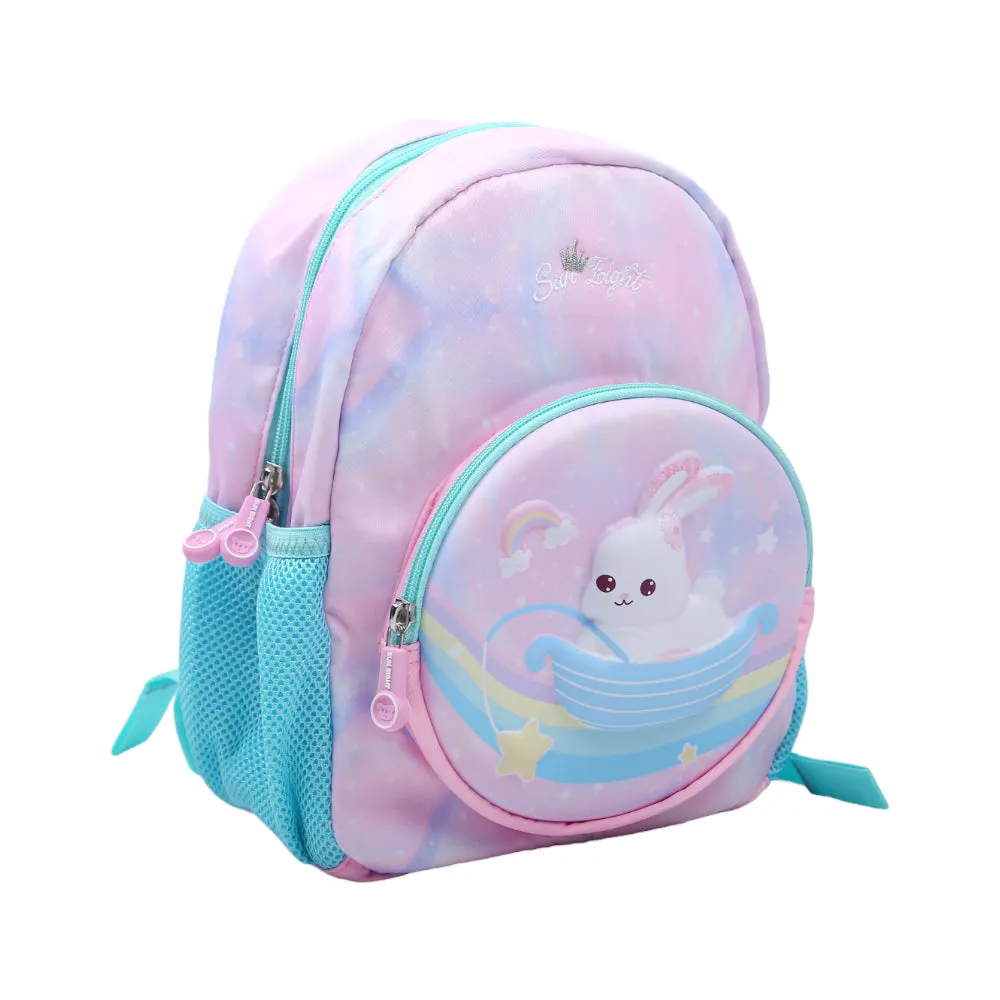 90182 KIDS SCHOOL BACK PACK PINK RABIT 12INCH IR