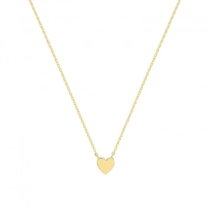 9ct Yellow Gold Minimalist Centred Heart Necklet NK395