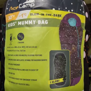 Ace Camp Kids' Sleeping Bag - Purple - Mummy Bag #3979