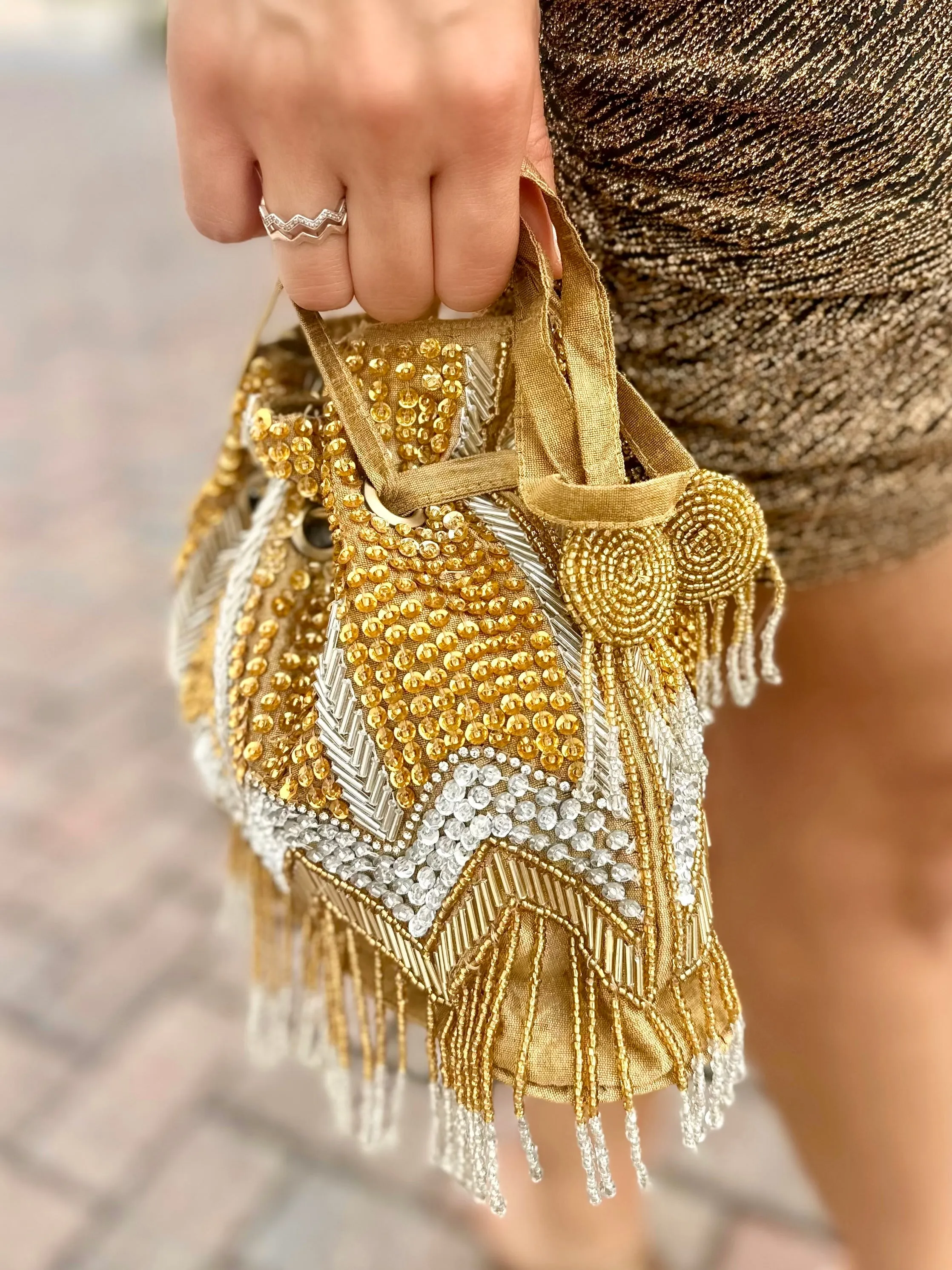 All That Shimmers Beaded Evening Bag