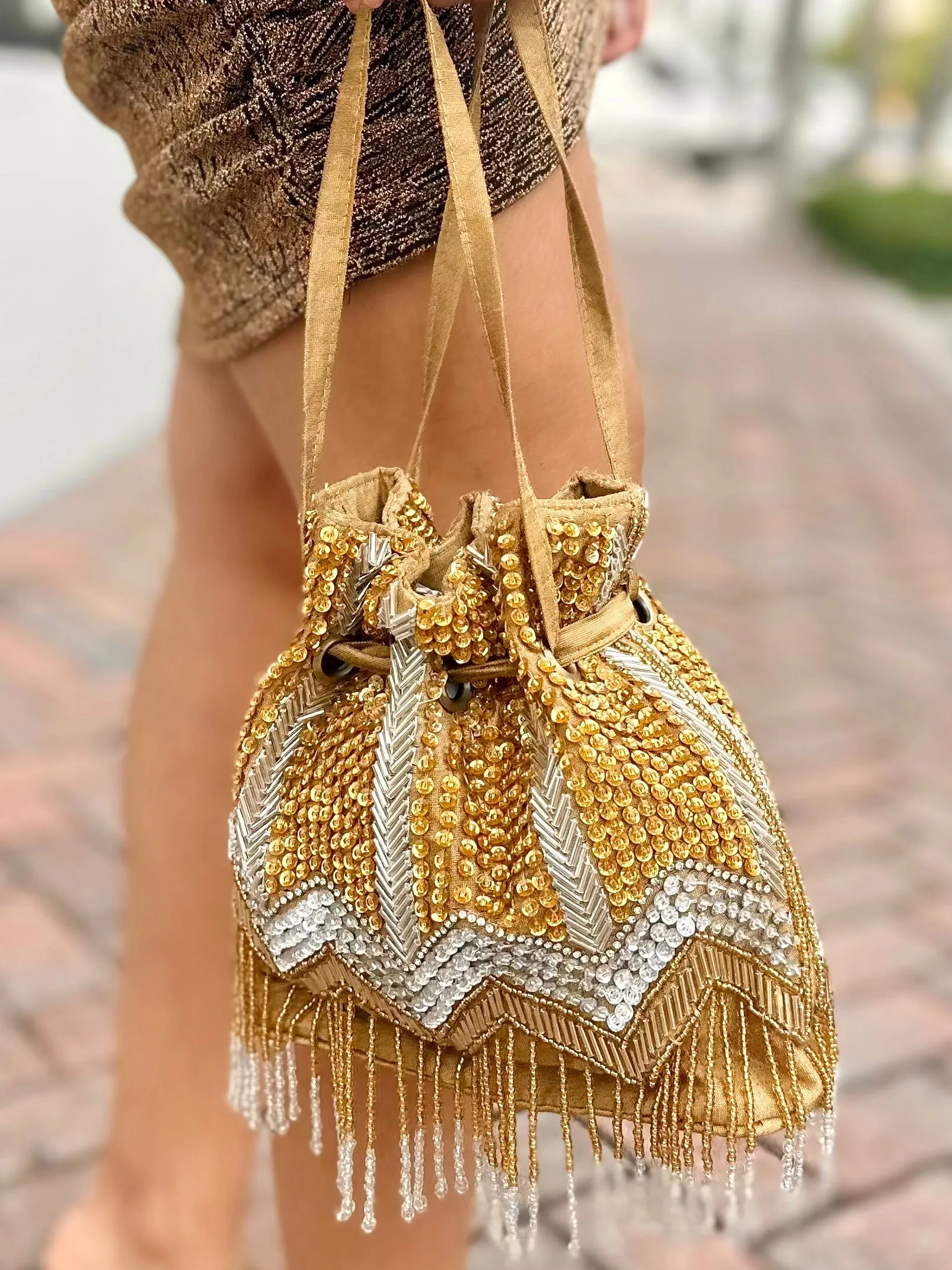 All That Shimmers Beaded Evening Bag