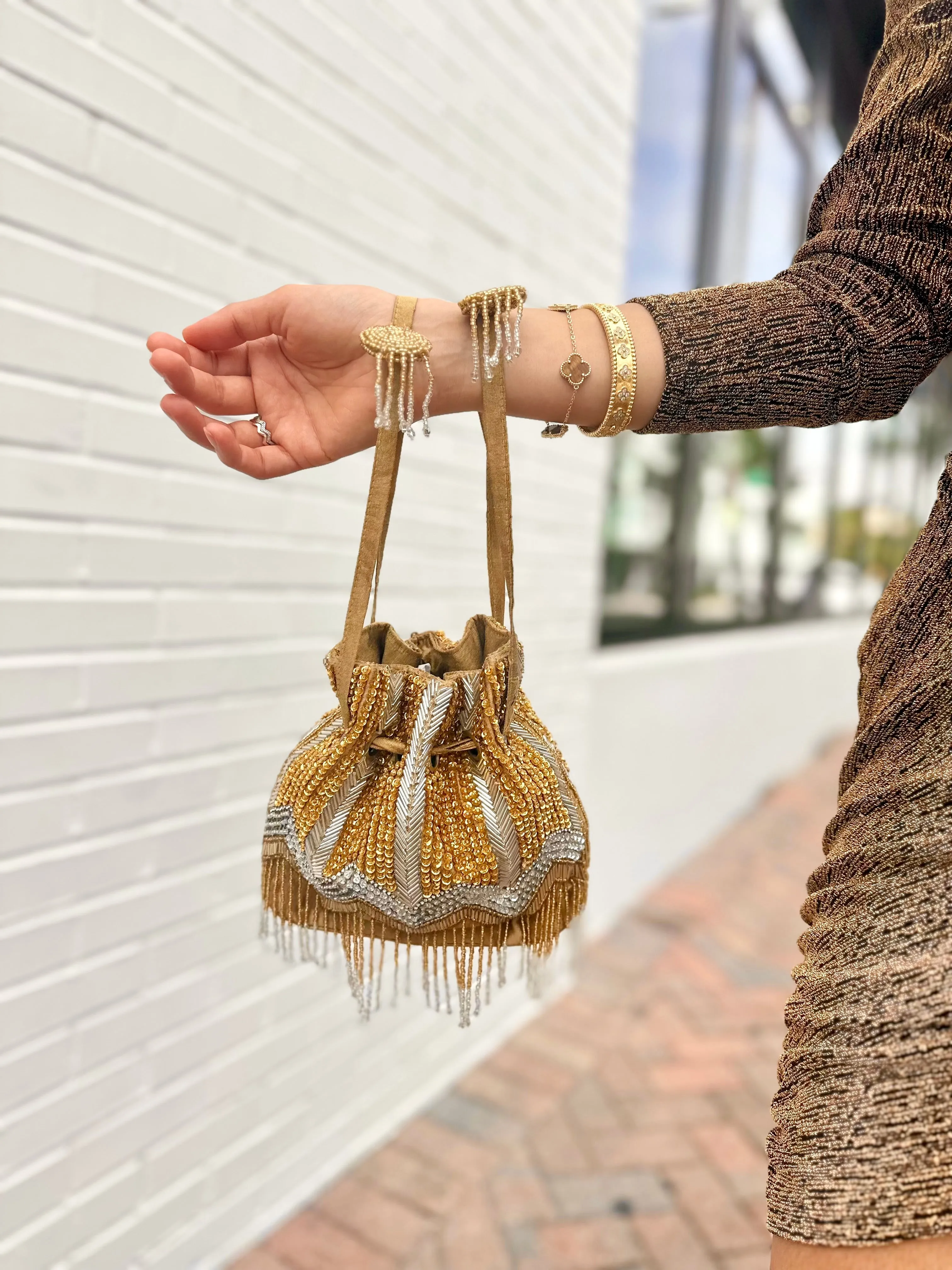 All That Shimmers Beaded Evening Bag