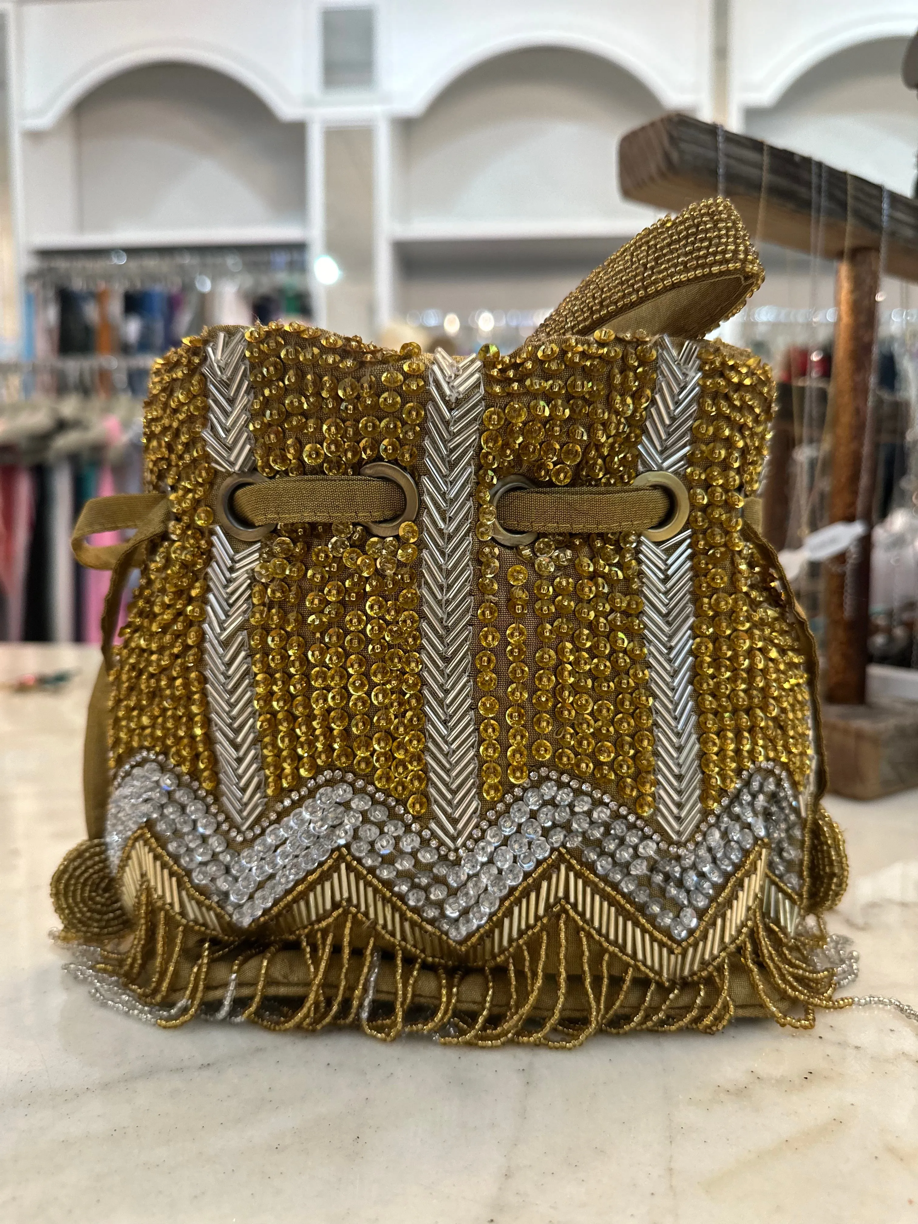 All That Shimmers Beaded Evening Bag
