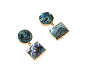 Anya Earrings (Round & Square Abalone)