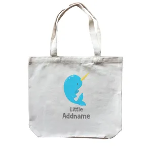 Arctic Animals Little Narwal Unicorn Whale Addname Canvas Bag