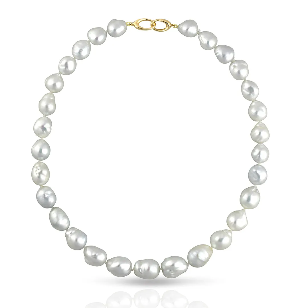 Australian South Sea Pearl Strand Collier Necklace - Baroque 46cm - STNEASSYG001