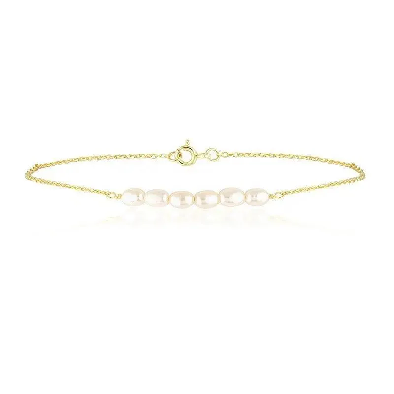 Baroque Pearl Anklet Gold