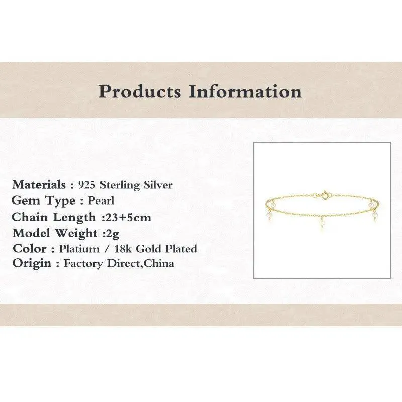Baroque Pearl Anklet Gold
