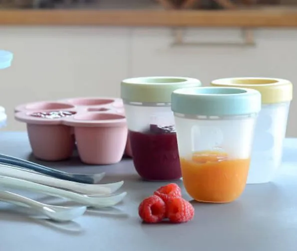Beaba Set Of 3 Single  Portions Silicone - Spring