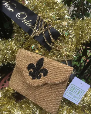 BEADED BAG FLEUR DE LIS