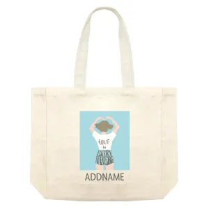 Beautiful Chic Love Is Everywhere Girl with Addname Shopping Bag