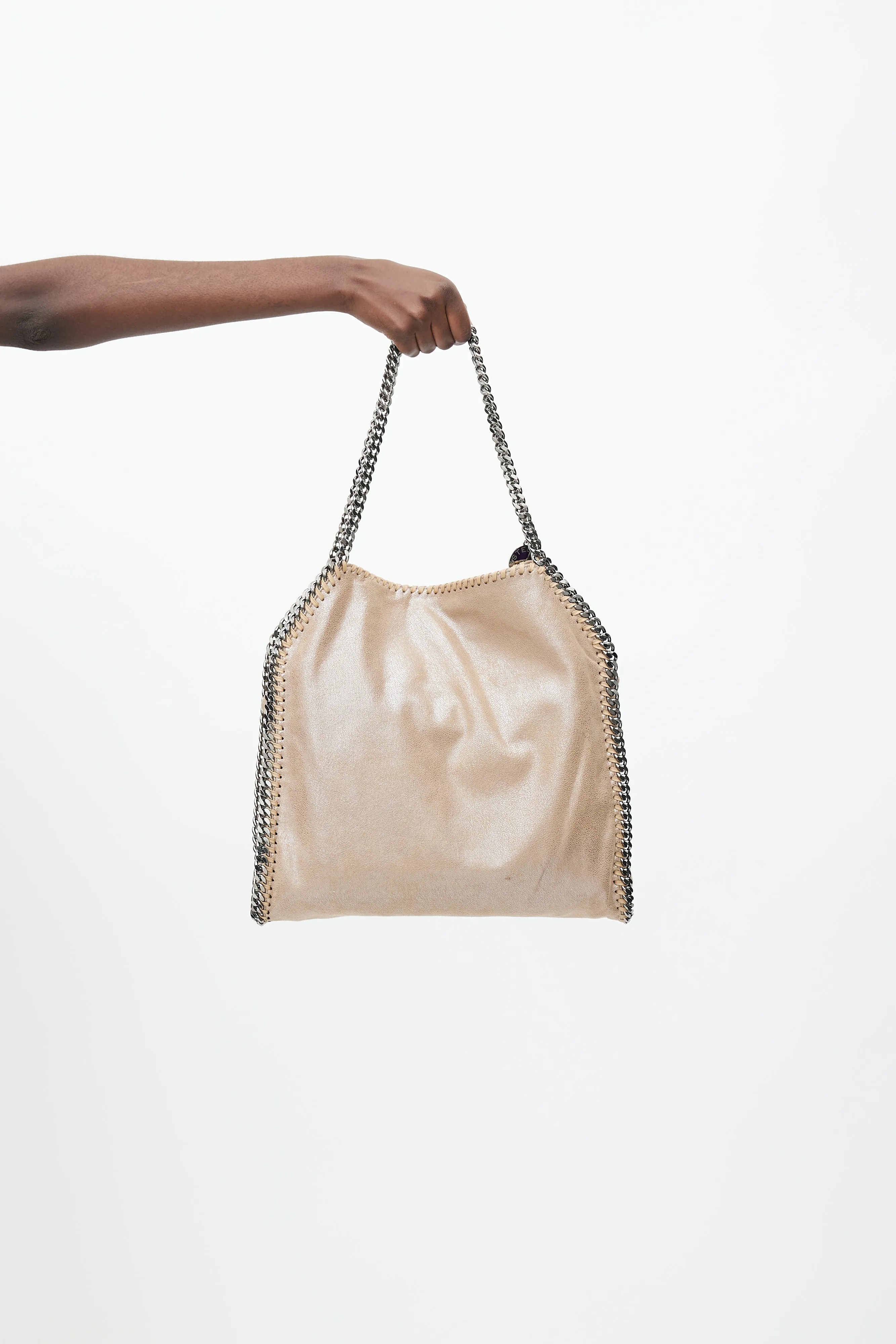 Beige & Silver Falabella Bag
