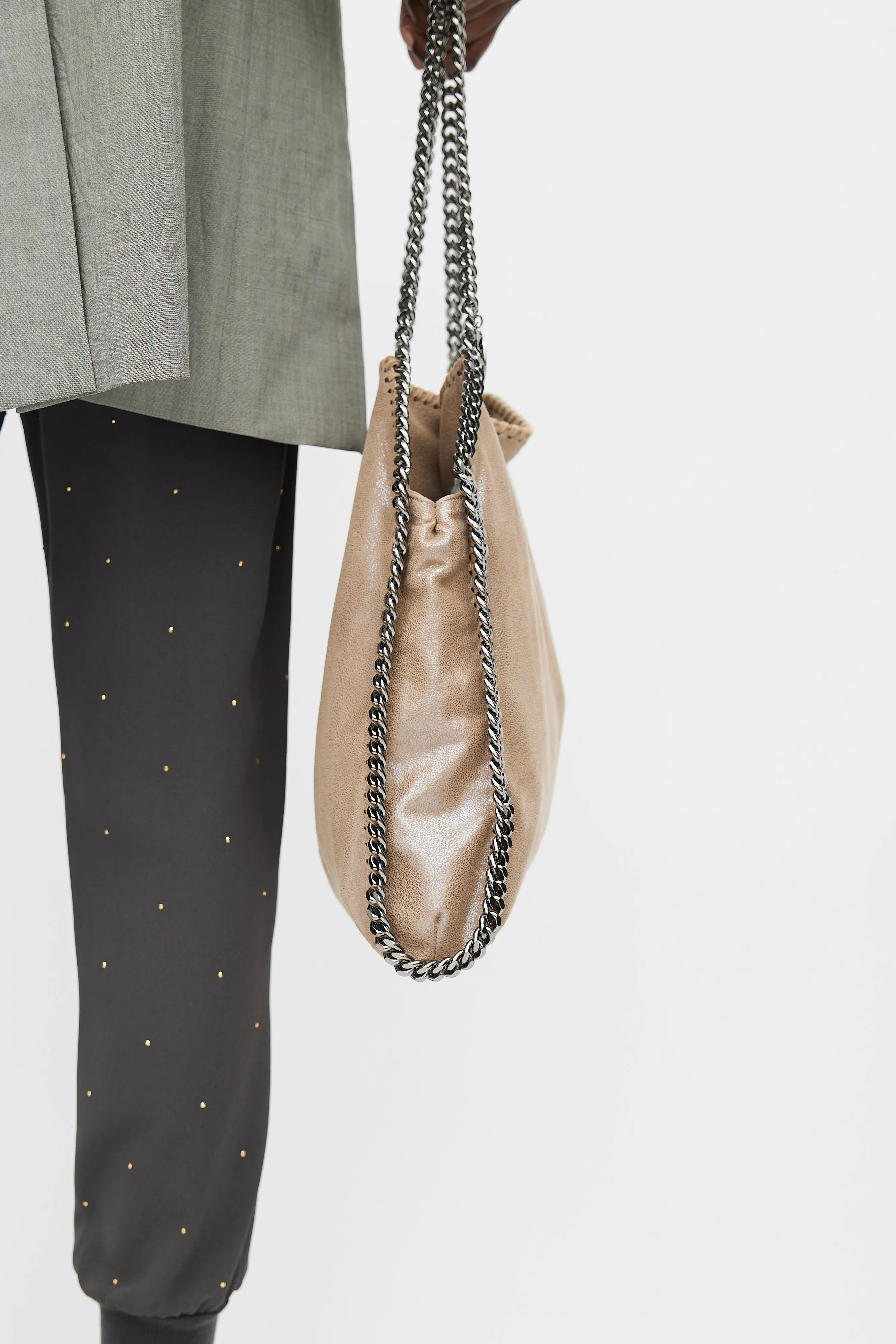 Beige & Silver Falabella Bag