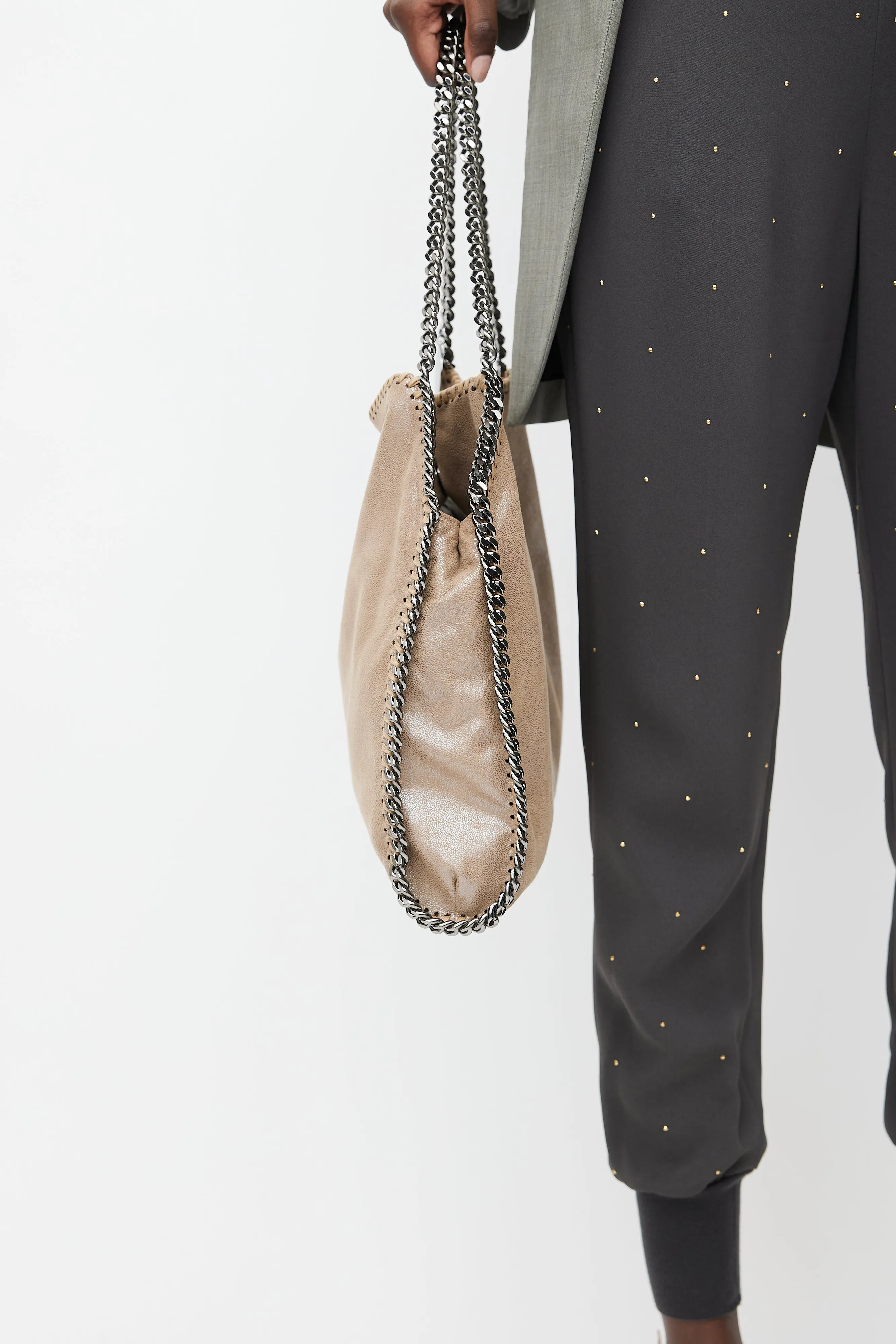 Beige & Silver Falabella Bag