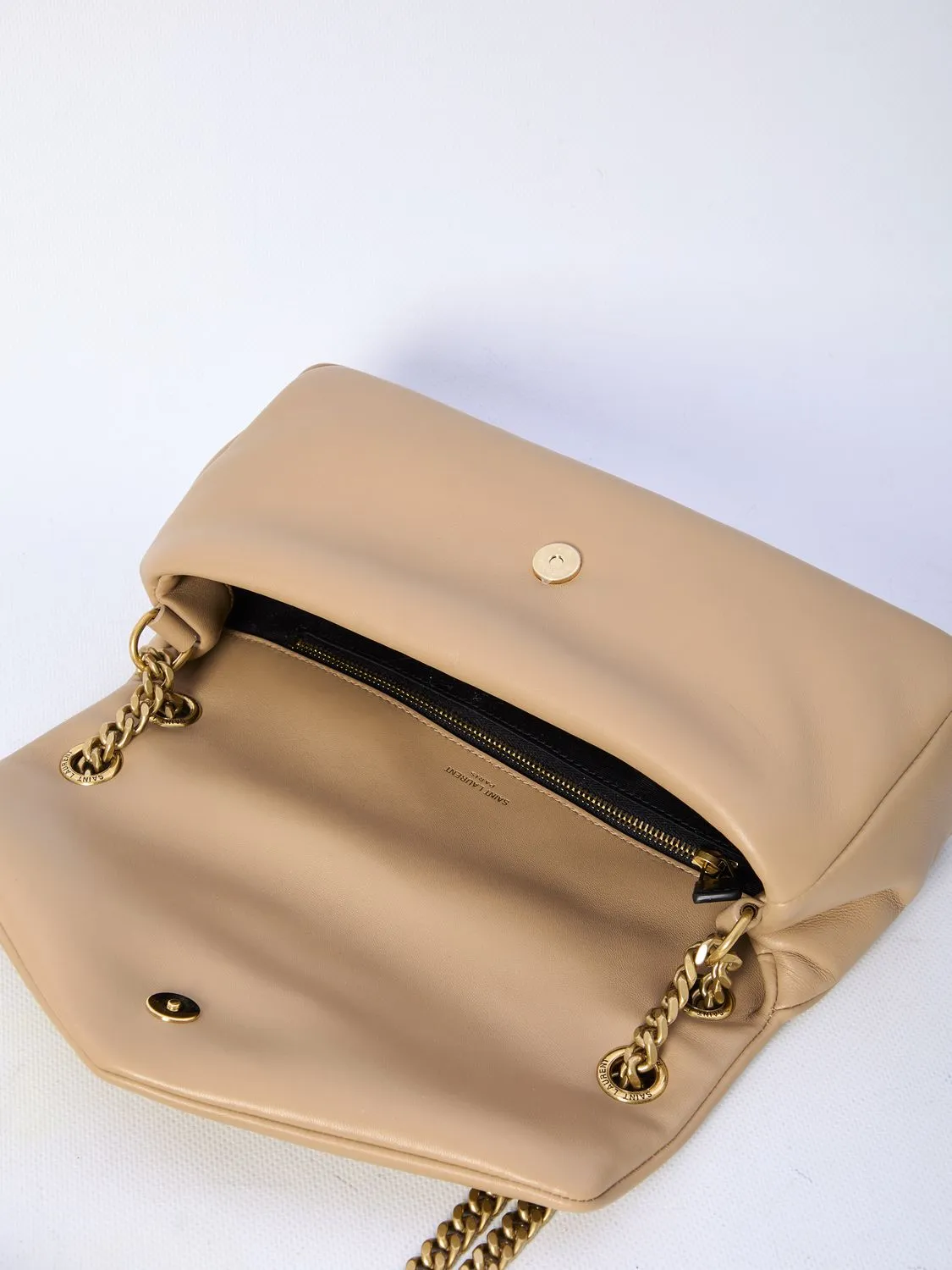 BEIGE CALYPSO LEATHER BAG