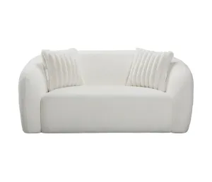 Bellini Loveseat - Ivory Boucle Fabric