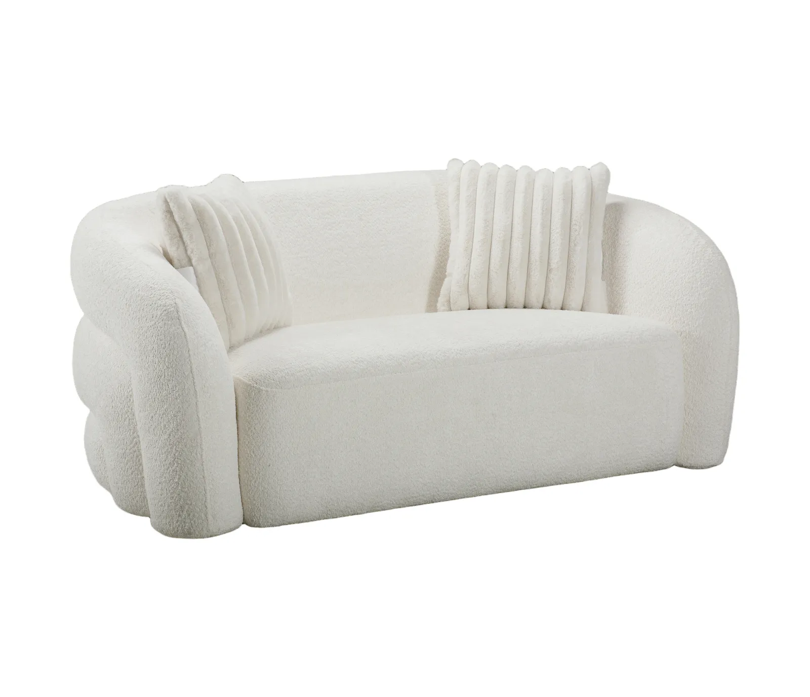 Bellini Loveseat - Ivory Boucle Fabric