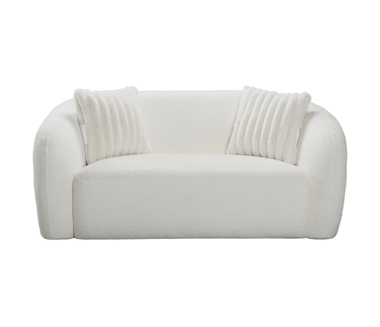 Bellini Loveseat - Ivory Boucle Fabric
