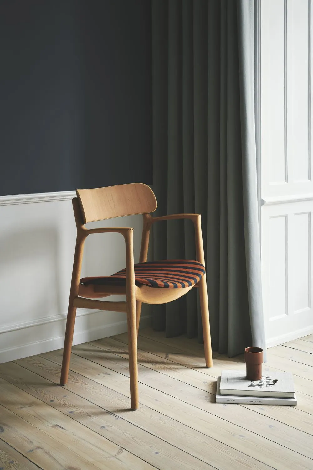 Bent Hansen Asger Chair Polsters Seat, Oiled Oak/Vils Fabric (22 140/112)