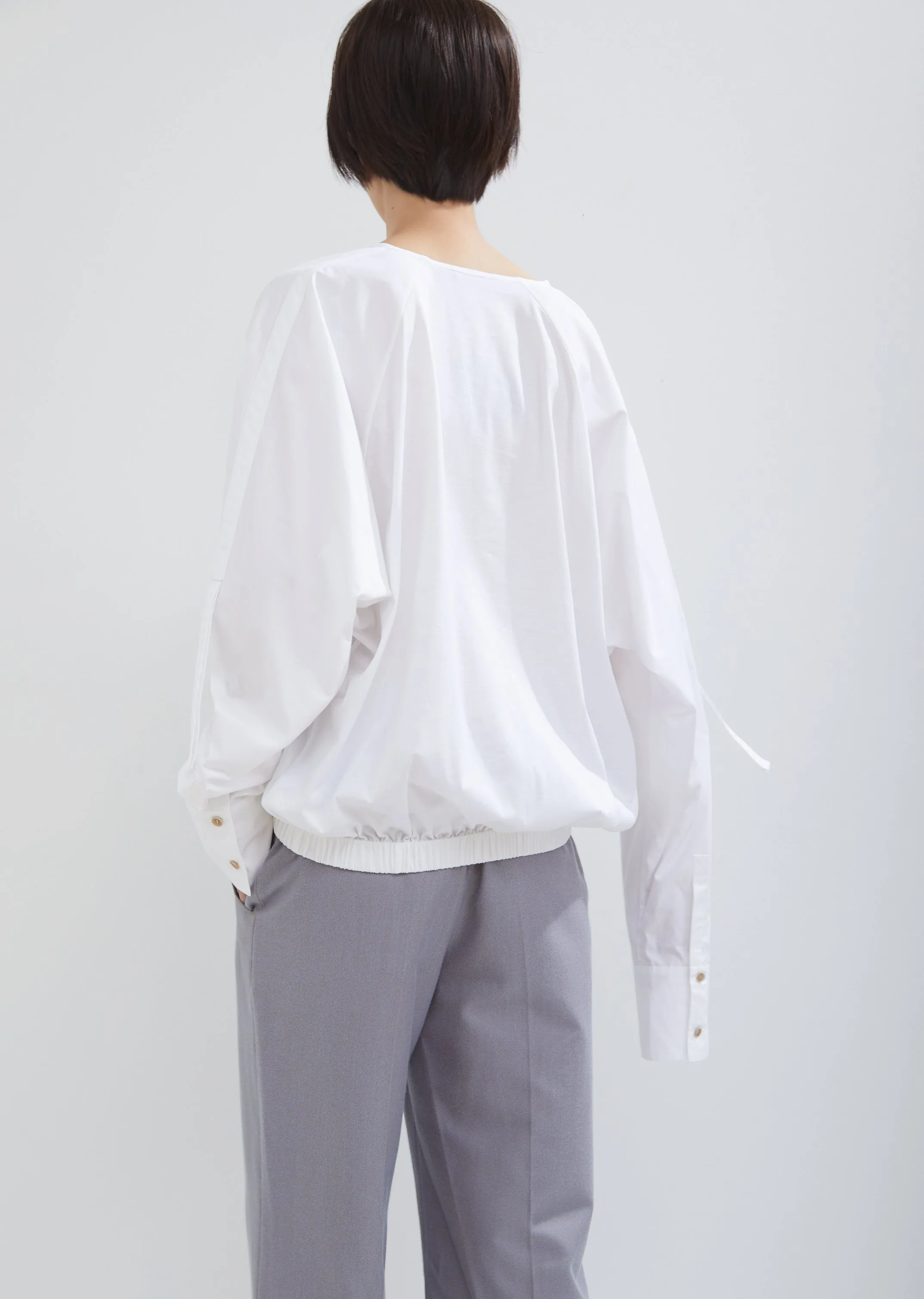 Biaco Poplin Blouse with Tie Details