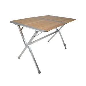 BlackWolf Bamboo Slat Camping Table Slatted Foldable Folding