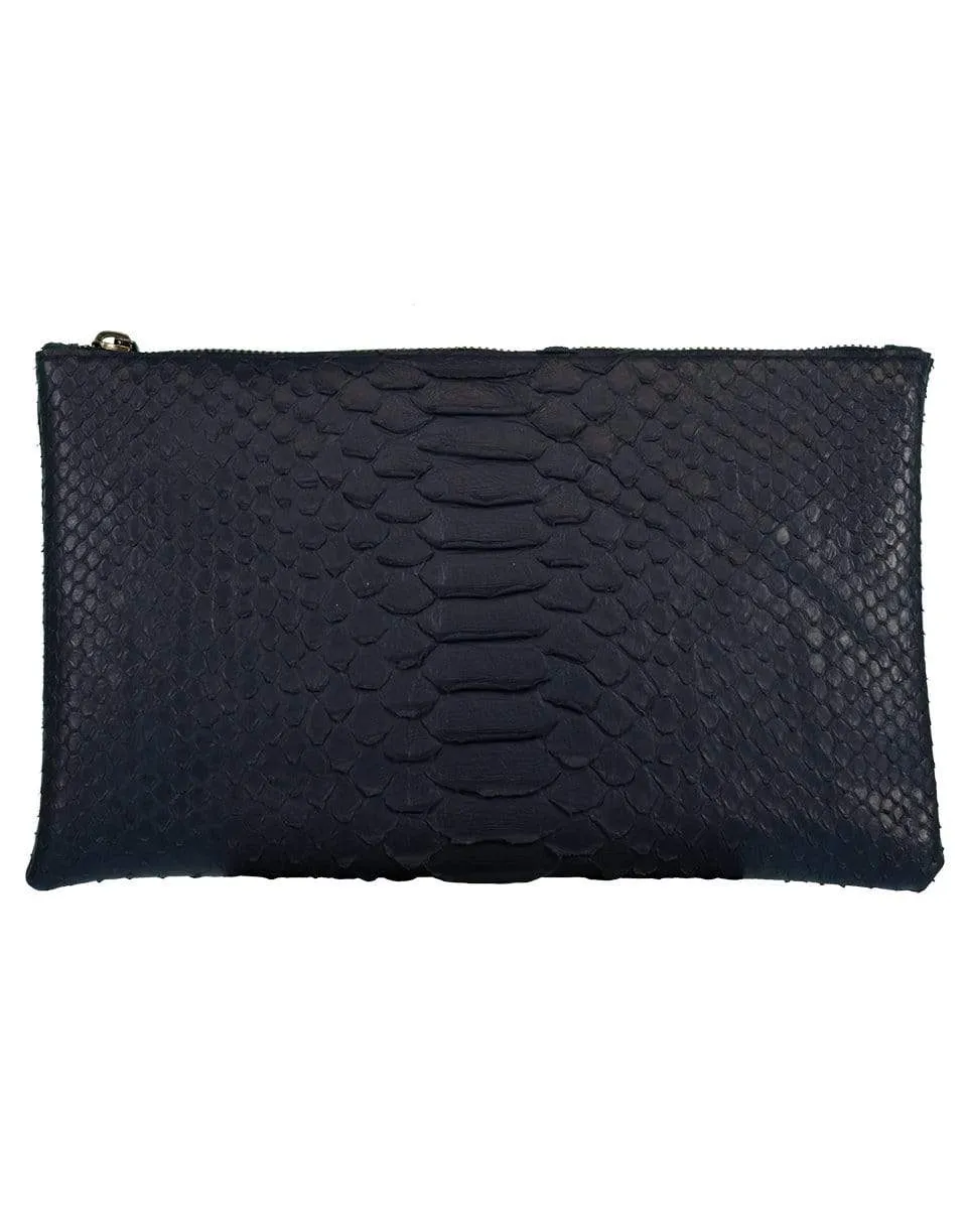 Blue Small Python Effect Clutch