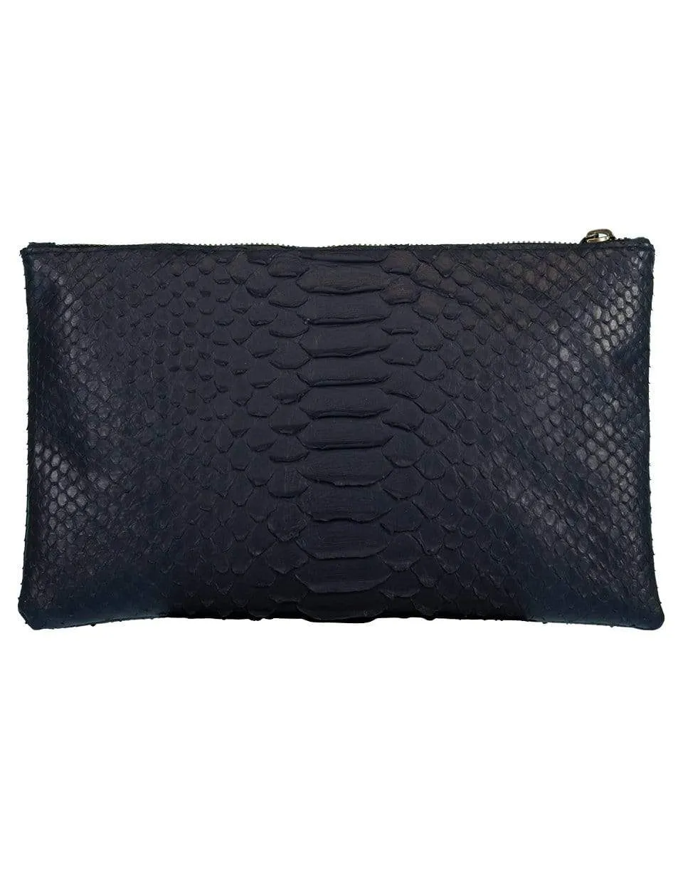 Blue Small Python Effect Clutch