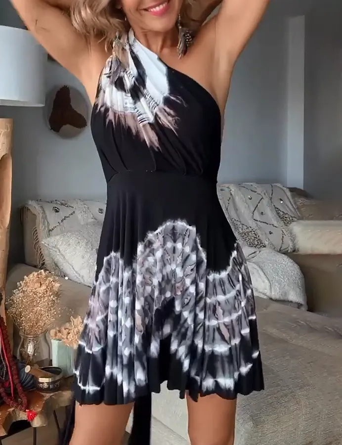 Boho Abstract Printing Multi-way Dress