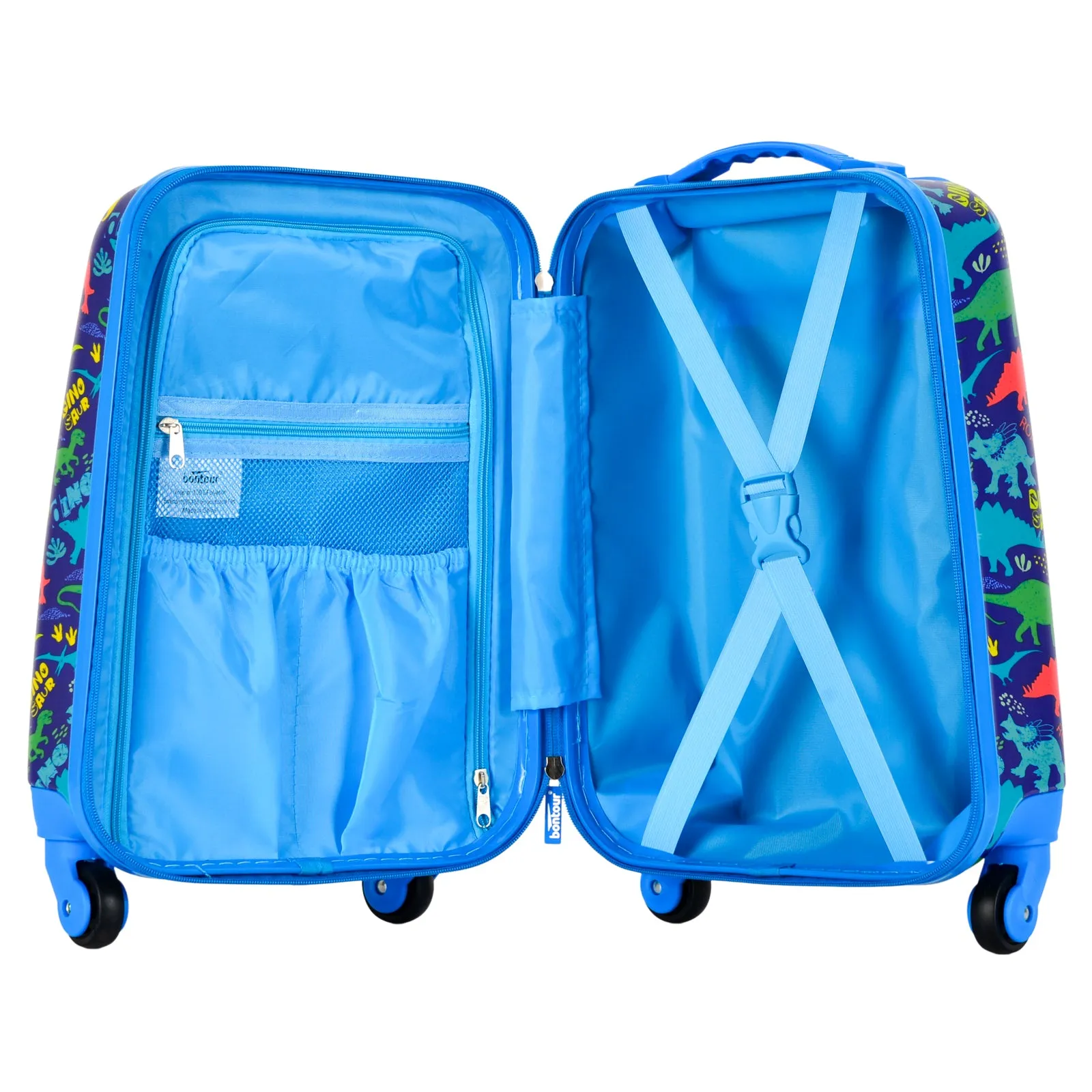 BONTOUR 2 pcs kids' luggage set, backpack   trolley, scratch-resistant (Dinosaur A)