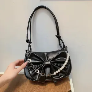 Bow Pearl Chain Shoulder Bags