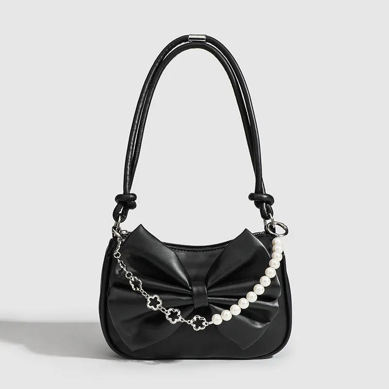 Bow Pearl Chain Shoulder Bags