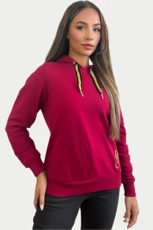 Burgundy Gold Details Magic Hoodie