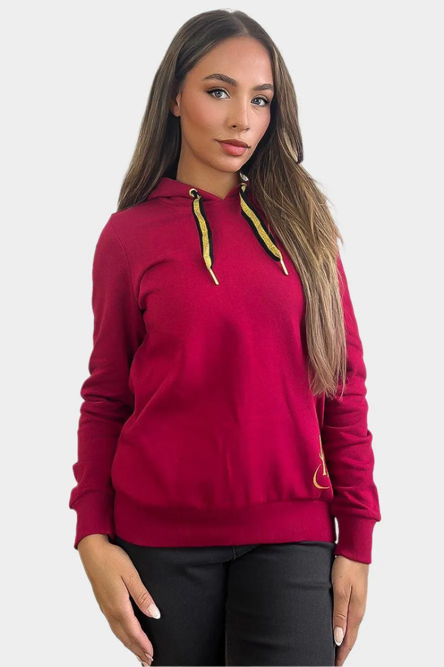 Burgundy Gold Details Magic Hoodie