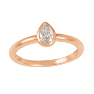 Celebration 9ct Rose Gold Pear Cut 0.33 Carat tw Bezel Lab Grown Diamond Ring